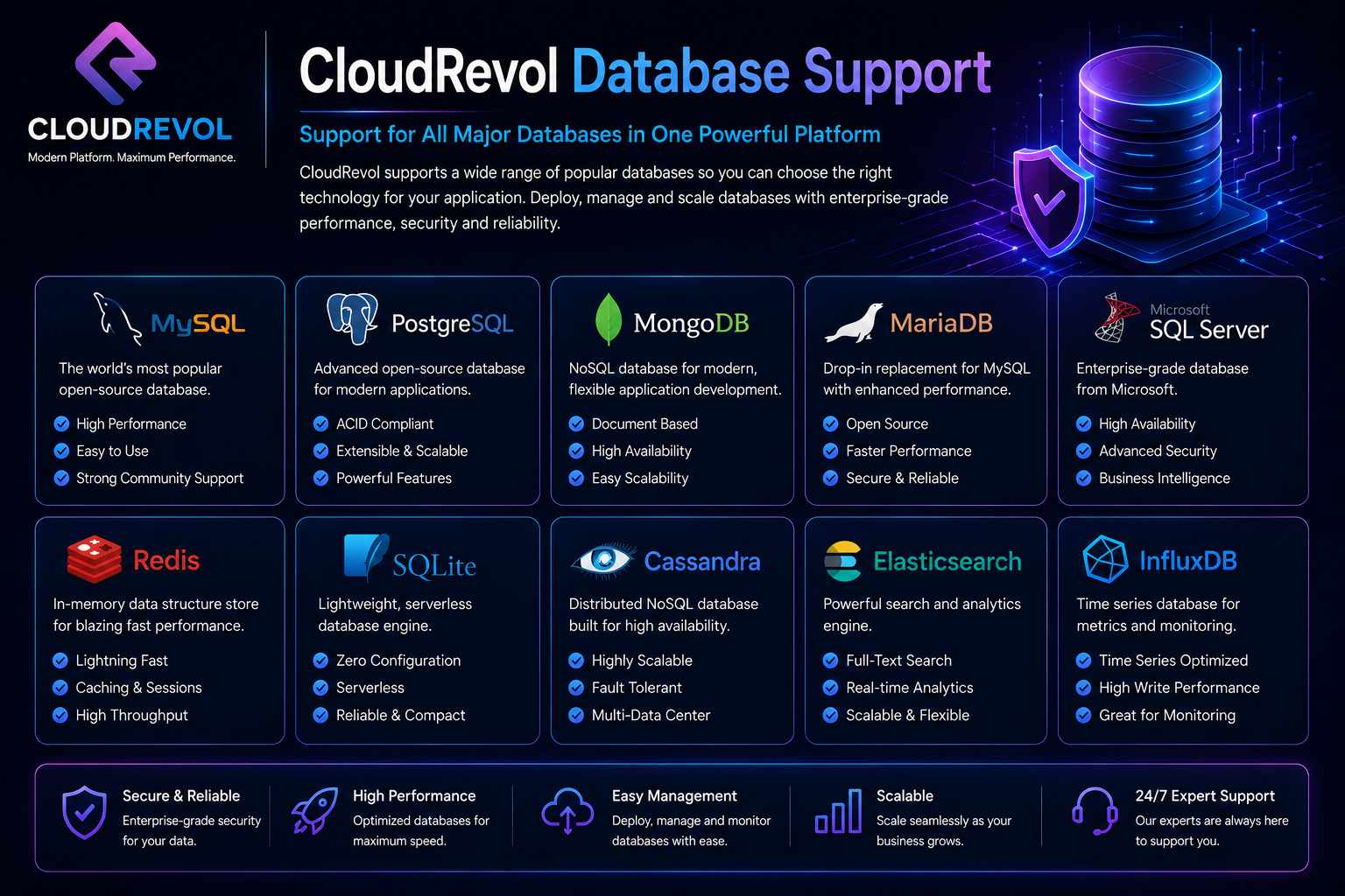 CloudRevol Database Support