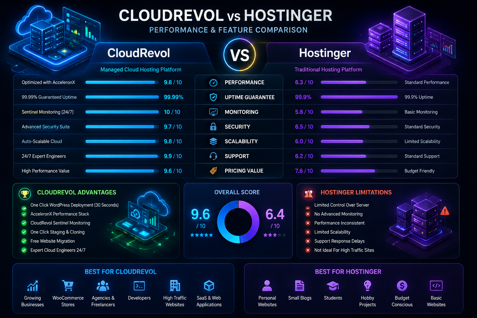 CloudRevol vs Hostinger performance comparison