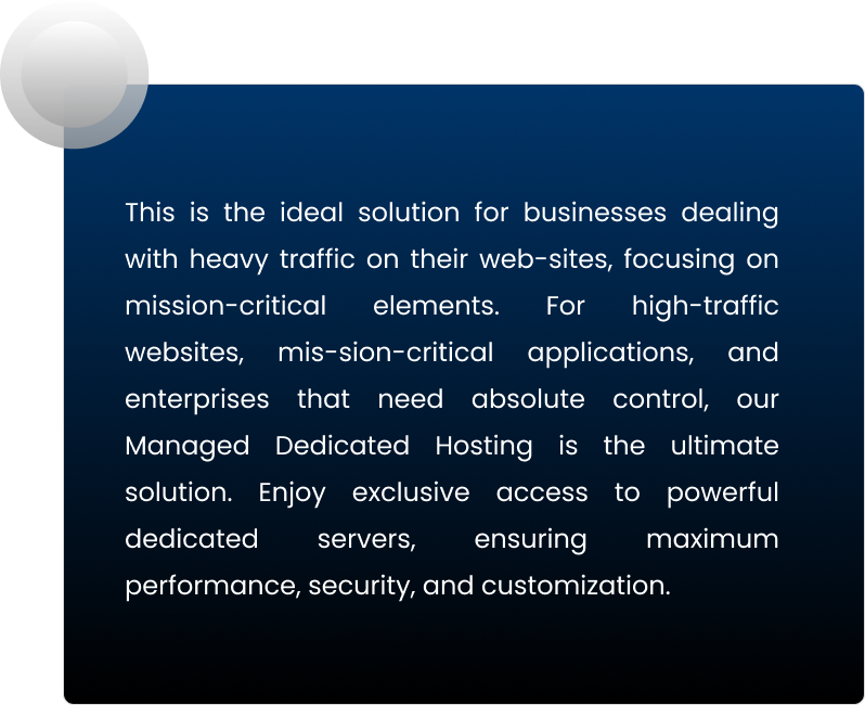 Dedicated Server Hosting Infrastructure